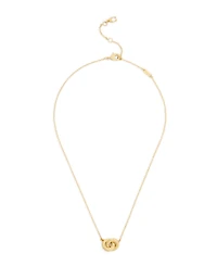 Coach Gold Signature Logo Interlocking Ring Pendant Necklace