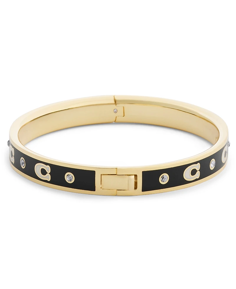 Coach Faux-Stone Signature C Enamel Bangle Bracelet