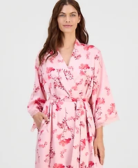I.n.c. International Concepts Women's Lace-Trim Satin Robe, Exclusively at Macy's
