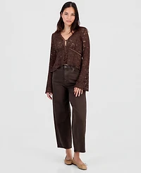 And Now This Women's Lace Bell-Sleeve Button-Front Top, Macy's Exclusive