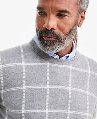 Club Room Men's Cashmere Windowpane Crewneck Sweater, Macy's Exclusive