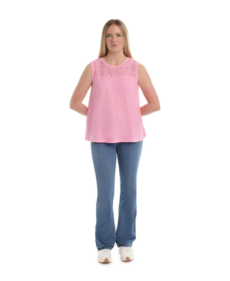 Wilt Women's Shell with Lace Yoke Tee