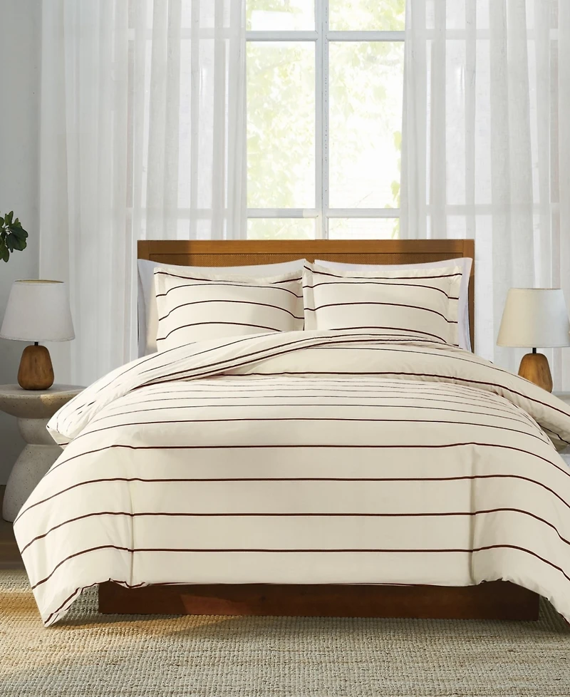 Brooklyn Loom Hayward Stripe 3-Piece Duvet Cover Set, King