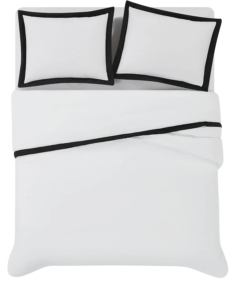 Brooklyn Loom Cotton Hotel Border 3-Piece Comforter Set, King