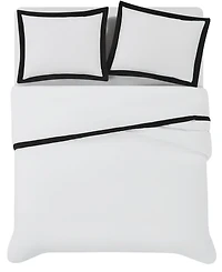 Brooklyn Loom Cotton Hotel Border 3-Piece Comforter Set, King
