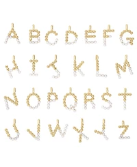 Cultured Pearl Pave Initial Necklace