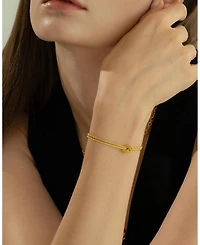 Sterling Silver 18k Gold Plated Noelle Knot Bracelet – Summer Ready, Lightweight, Stackable Bracelet, Gift for Her