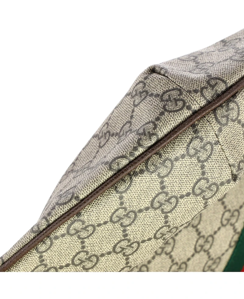 Pre-Owned Gucci Large Ophidia Half Moon Hobo Gg Coated Canvas