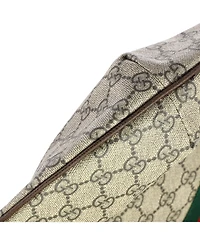 Pre-Owned Gucci Large Ophidia Half Moon Hobo Gg Coated Canvas