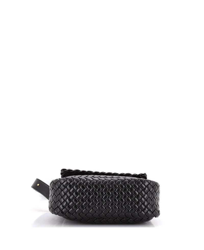 Pre-Owned Bottega Veneta Small Cobble Flap Shoulder Bag Padded Intrecciato Leather
