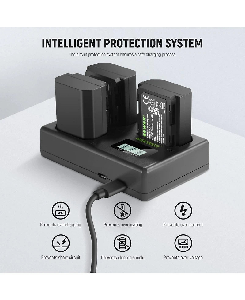 Neewer A7C Camera Battery and Charging Accessory with 2280mAh for select Sony Np-f-series devices
