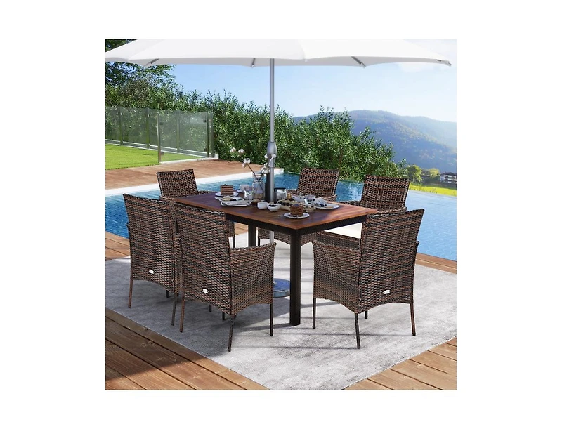 Mondawe 2 Pieces Outdoor Pe Rattan Armchairs with Removable Cushions