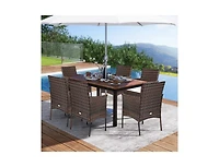 Mondawe 2 Pieces Outdoor Pe Rattan Armchairs with Removable Cushions