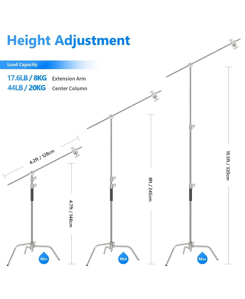 Neewer Photography Light Stand with 10.5ft, 320cm, 4.2ft