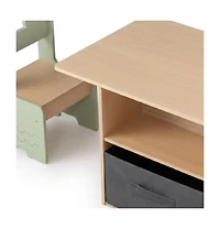 Slickblue Wooden Kids Table and Chairs Set with 2 Open Storage Compartments