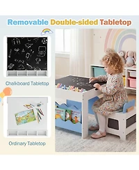 Slickblue Multi-Purpose Kids Table and Chairs Set with Reversible Tabletop
