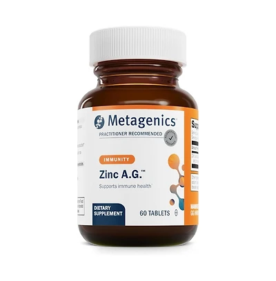 Metagenics Zinc A.g. Highly Absorbable Zinc with Arginine and Glycine Chelates Supports Immune Function, Bone Health