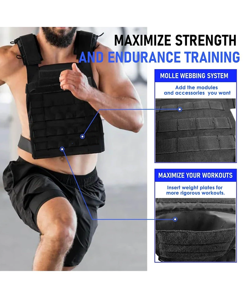 Aofar Weighted Vest Adjustable Fitness Running Strength Training