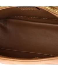 Pre-Owned Gucci Small Deco Chain Flap Bag Mixed Matelasse Leather