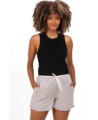 Pinkblush Maternity Brown Striped Drawstring Shorts