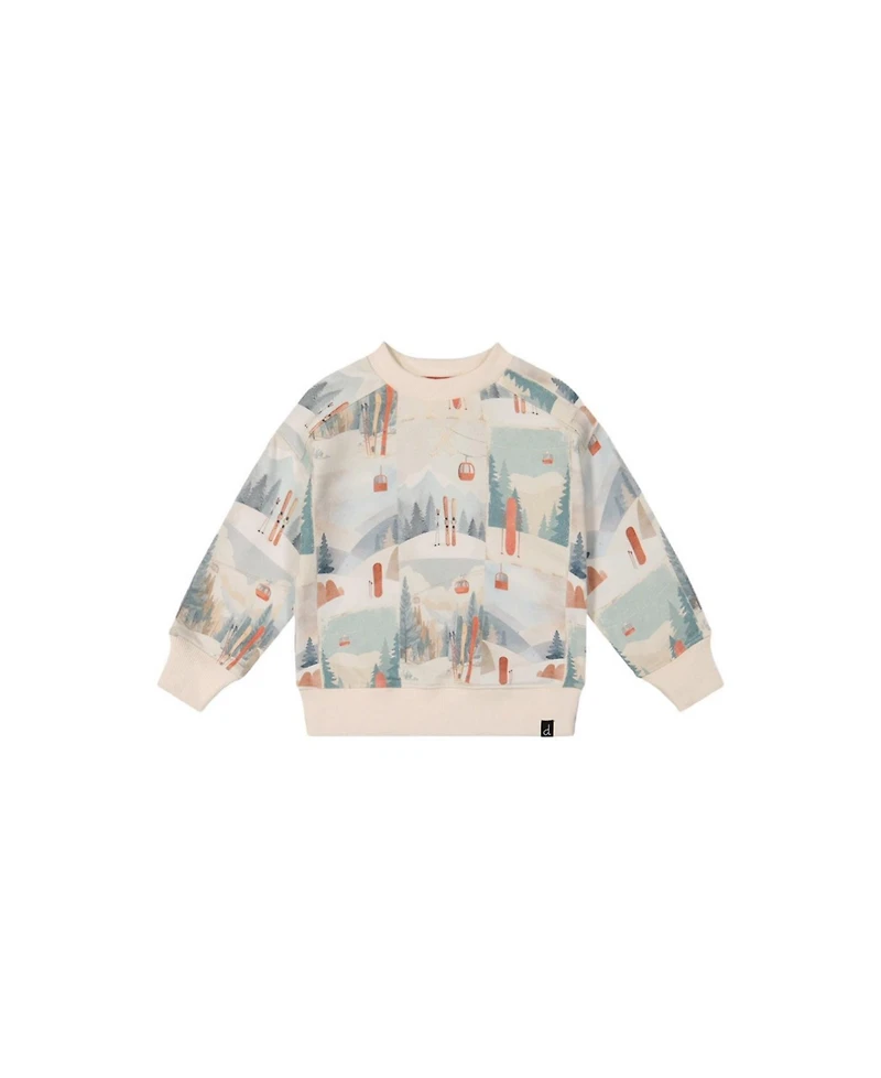 Deux par Baby Boy 12M-24M Fleece Sweatshirt Ski Print