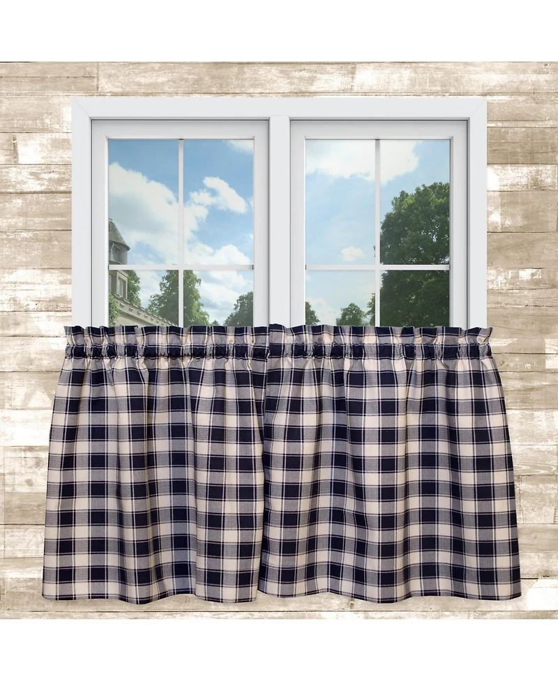 Ellis Curtain Country Check Tailored With 1.5inch Rod Pocket Window Tiers