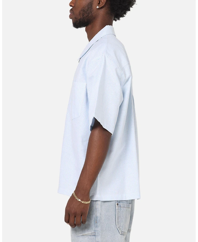 Carre Men's Oxford Stripe Zip Up Shirt