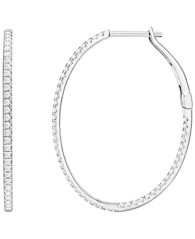 Macy's Diamond Hoop Earrings (1 ct. t.w.) 14k White Gold