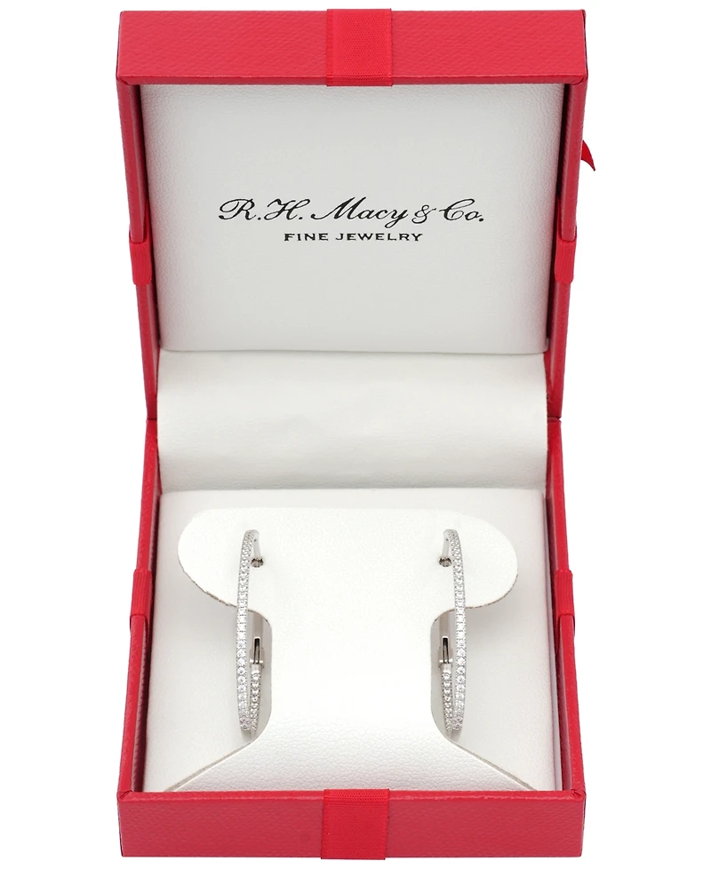 Macy's Diamond Hoop Earrings (1 ct. t.w.) 14k White Gold