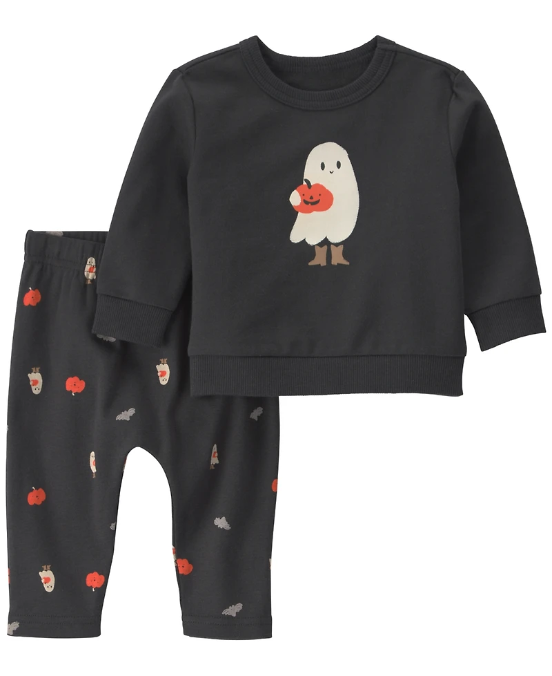 Carter's Baby Girls' Long-Sleeve Sweatshirt and Pants, 2-Piece Set