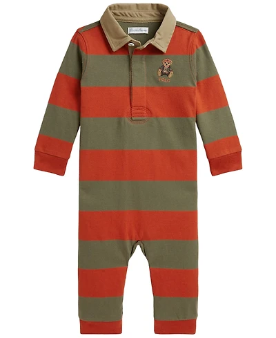 Polo Ralph Lauren Baby Boys' Bear Cotton Rugby Coverall