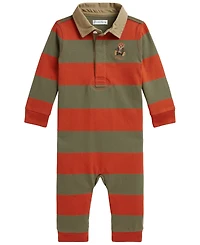 Polo Ralph Lauren Baby Boys' Bear Cotton Rugby Coverall