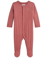 Polo Ralph Lauren Baby Girls' Pointelle Knit Cotton Footed Coverall