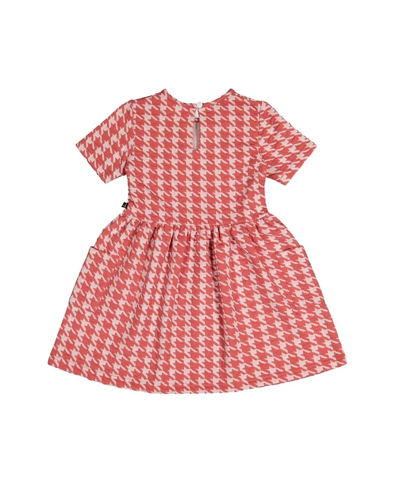 Deux par Girl's (6T-12T) Short Sleeve Dress with Pockets Houndstooth