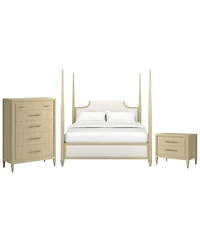 A.r.t. Furniture Eave 3-Piece Queen Upholstered Bedroom Set (Bed, Chest & Nightstand)