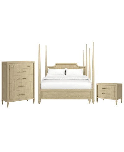 A.r.t. Furniture Eave 3-Piece Queen Wood Panel Bedroom Set (Bed, Chest & Nightstand)