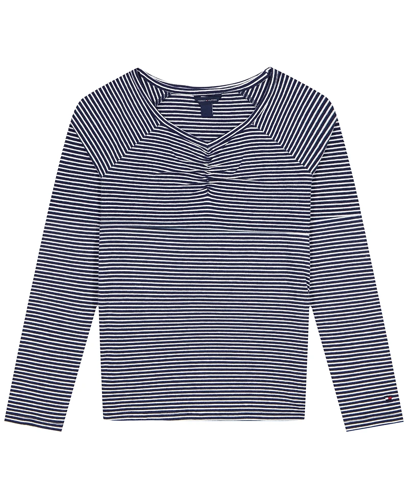 Tommy Hilfiger Girls' 7-16 Stripe Long-Sleeve Jersey Top