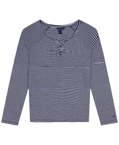 Tommy Hilfiger Girls' 7-16 Stripe Long-Sleeve Jersey Top