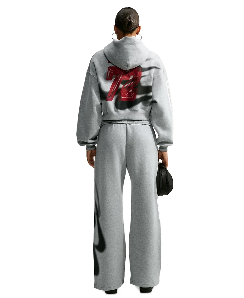 Nike Studio Women's Fleece Medium Weight Oversized High-Rise Straight-Leg Graphic Pants