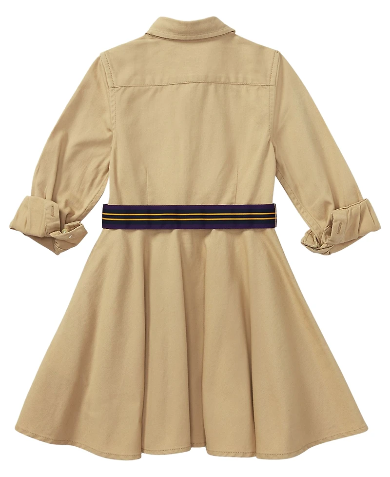 Polo Ralph Lauren Toddler and Little Girls Belted Chino Cotton Shirtdress