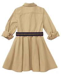 Polo Ralph Lauren Toddler and Little Girls Belted Chino Cotton Shirtdress