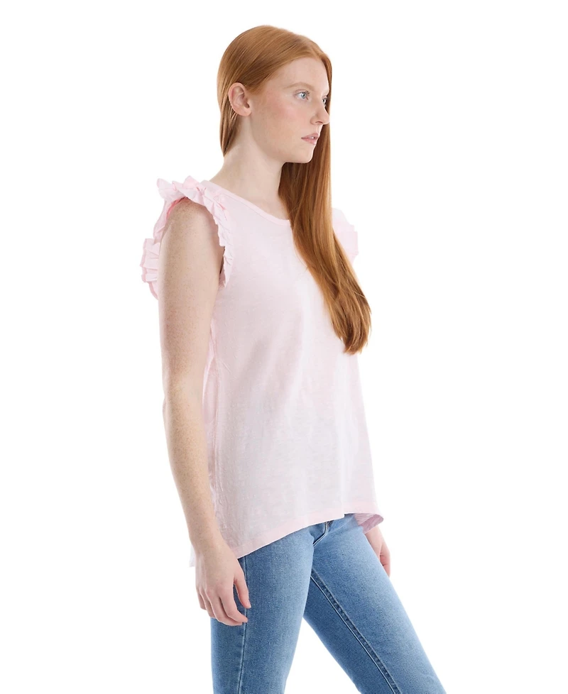 Wilt Women's Ruffle Shoulder Tank Tee