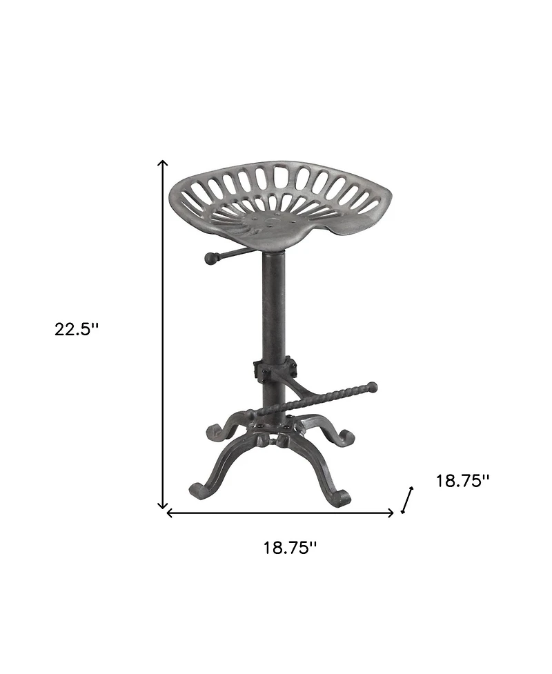 HomeRoots 23" Iron Backless Adjustable Height Bar Chair