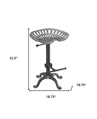 HomeRoots 23" Iron Backless Adjustable Height Bar Chair