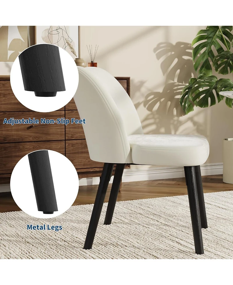 gaomon Dining Chairs Set of 4, Mid Century Upholstered Dining Room Chairs with Velvet Seat and Metal Legs, Modern Side Chairs for Kitchen Dining Table