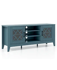 Slickblue Farmhouse Tv Stand for TVs up to 65 Inch with 4 Adjustable Shelves