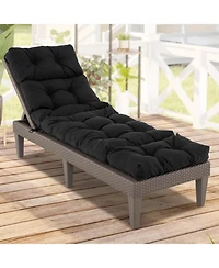 Slickblue Outdoor Chaise Lounge Cushion with Ties for Patio or Pool