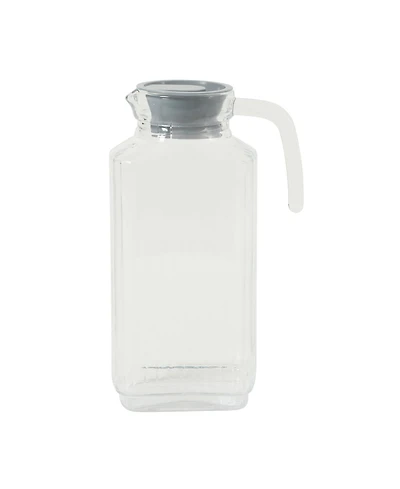 Gibson Home Glass Pitcher, 61 oz (1.8L) – Clear Water & Juice Pitcher with Lid and Easy-Pour Handle, Soda Lime Glass