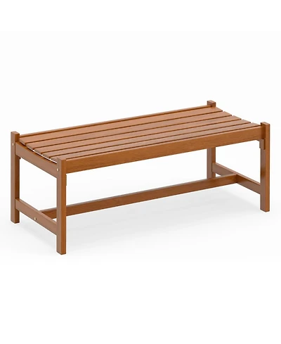 Slickblue Solid Hardwood Outdoor Bench with Protective Teak Oil Finish