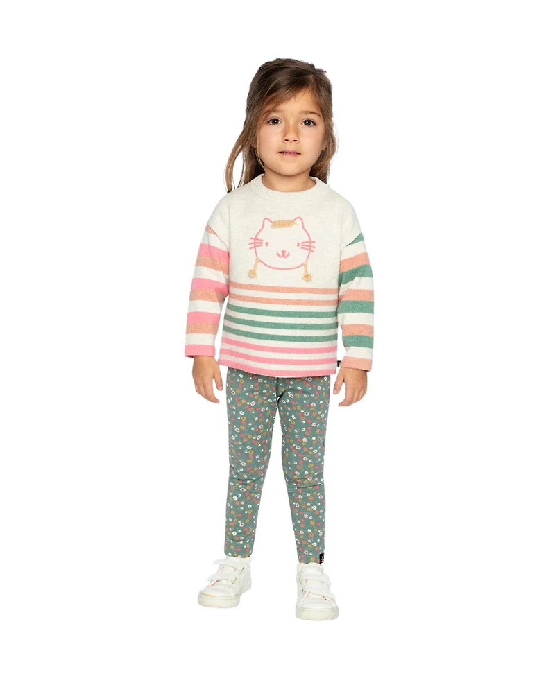 Deux par Toddler Girl (2T - 5T) Knitted Stripe Sweater